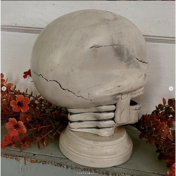 Vintage Halloween Skull Head Handmade Ceramic Hobbyist 1973 - Picture 7 of 11